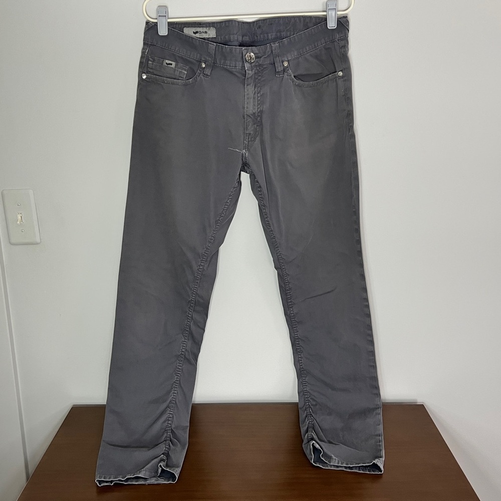 GAS Jeans Men’s Slim Fit Stretch Pants – Gray, 34 x 34